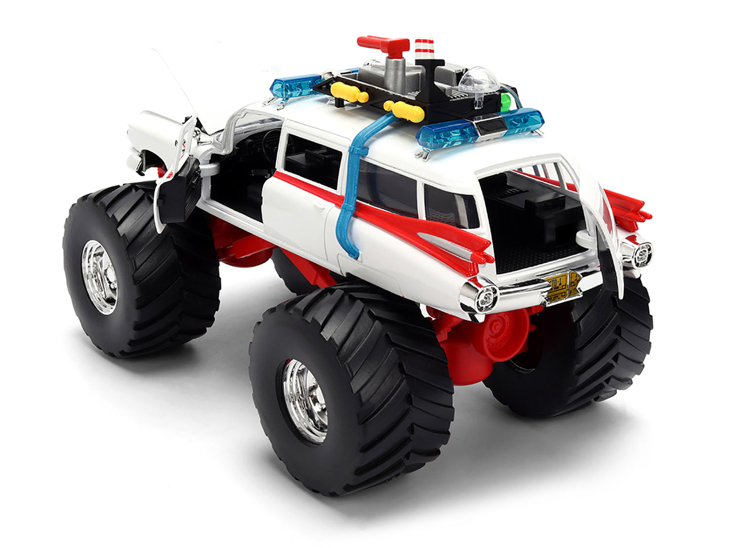 1959 Cadillac Ambulance Ecto-1 "Ghostbusters" (1984) Movie Monster Truck Version "Hollywood Rides" Series 1/24 Diecast Model Car by Jada
