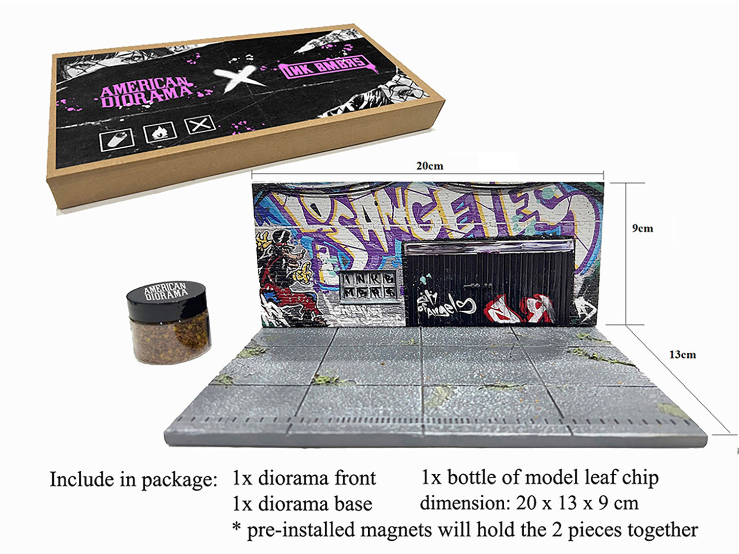 "American Diorama X INK BMBRS - LA Graffiti" Street Art Diorama for 1/64 Scale Models by American Diorama