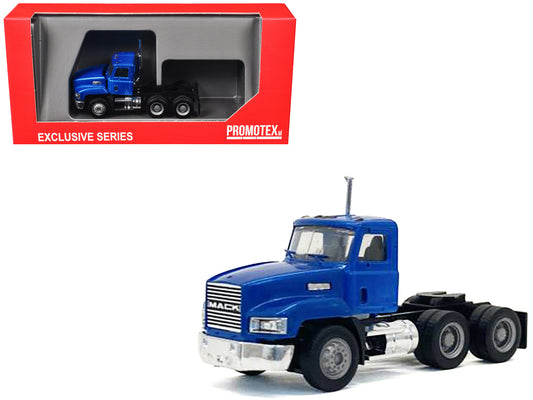Mack 603 Short Day Cab Blue Metallic 1/87 (HO) Plastic Model Car by Promotex