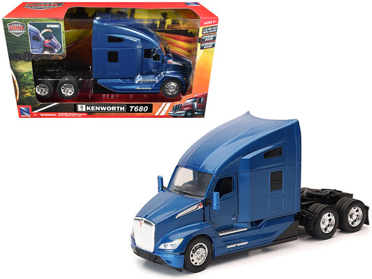 Kenworth T680 Truck Tractor Blue Metallic &quot;Long Haul Truckers&quot; Series 1/32 Diecast Model by New Ray