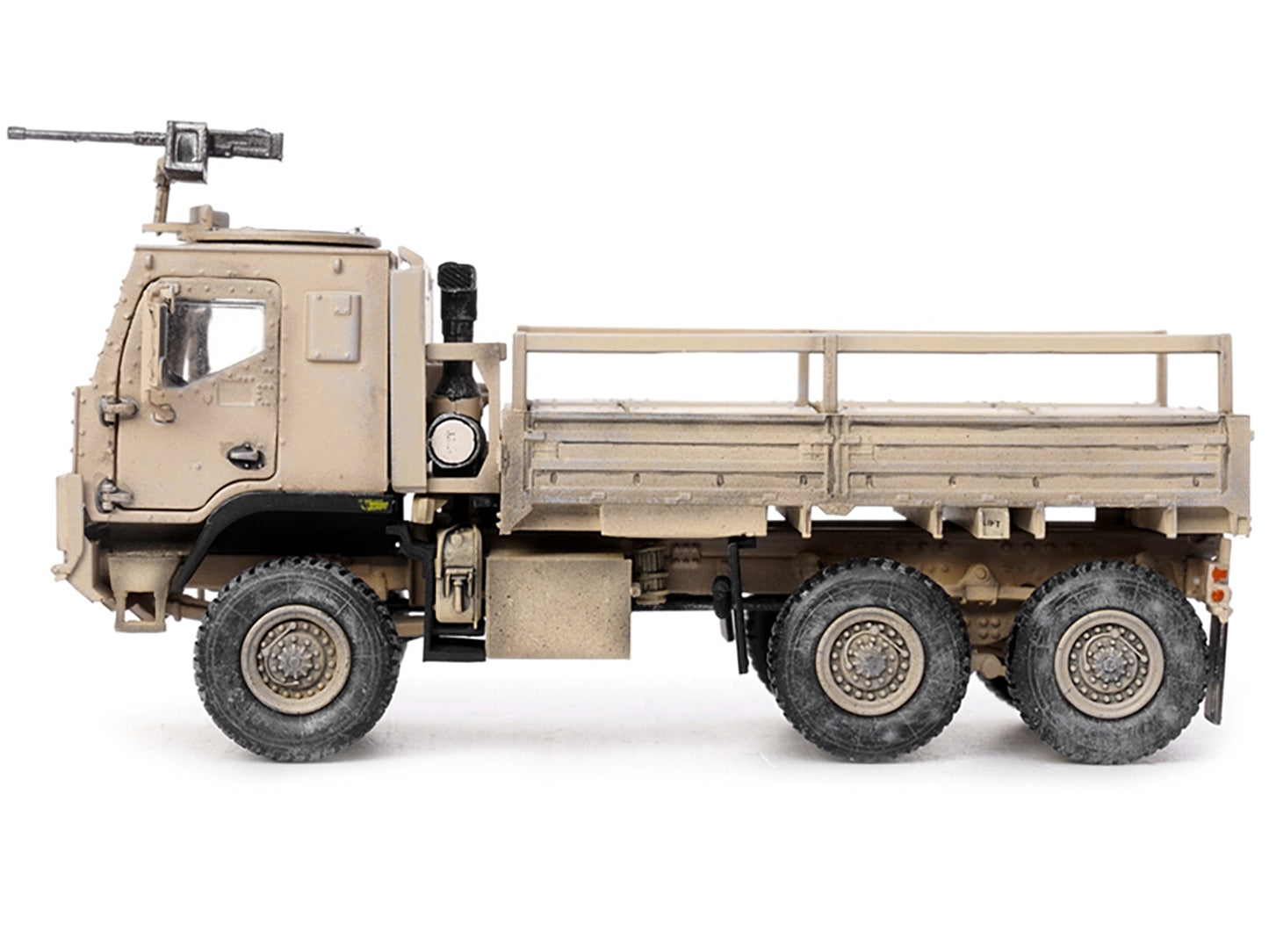 M1083 MTV (Medium Tactical Vehicle) Armored Cab Cargo Truck with Turret Desert Camouflage &quot;US Army&quot; &quot;Armor Premium&quot; Series 1/72 Diecast Model by Panzerkampf