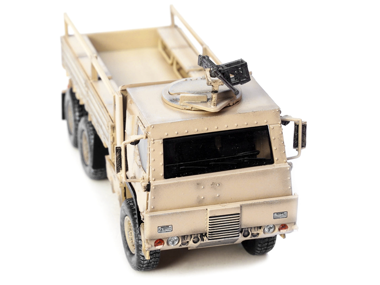 M1083 MTV (Medium Tactical Vehicle) Armored Cab Cargo Truck with Turret Desert Camouflage &quot;US Army&quot; &quot;Armor Premium&quot; Series 1/72 Diecast Model by Panzerkampf