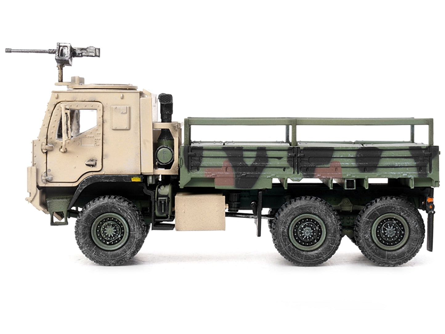M1083 MTV (Medium Tactical Vehicle) Armored Cab Cargo Truck with Turret NATO Camouflage &quot;US Army&quot; &quot;Armor Premium&quot; Series 1/72 Diecast Model by Panzerkampf