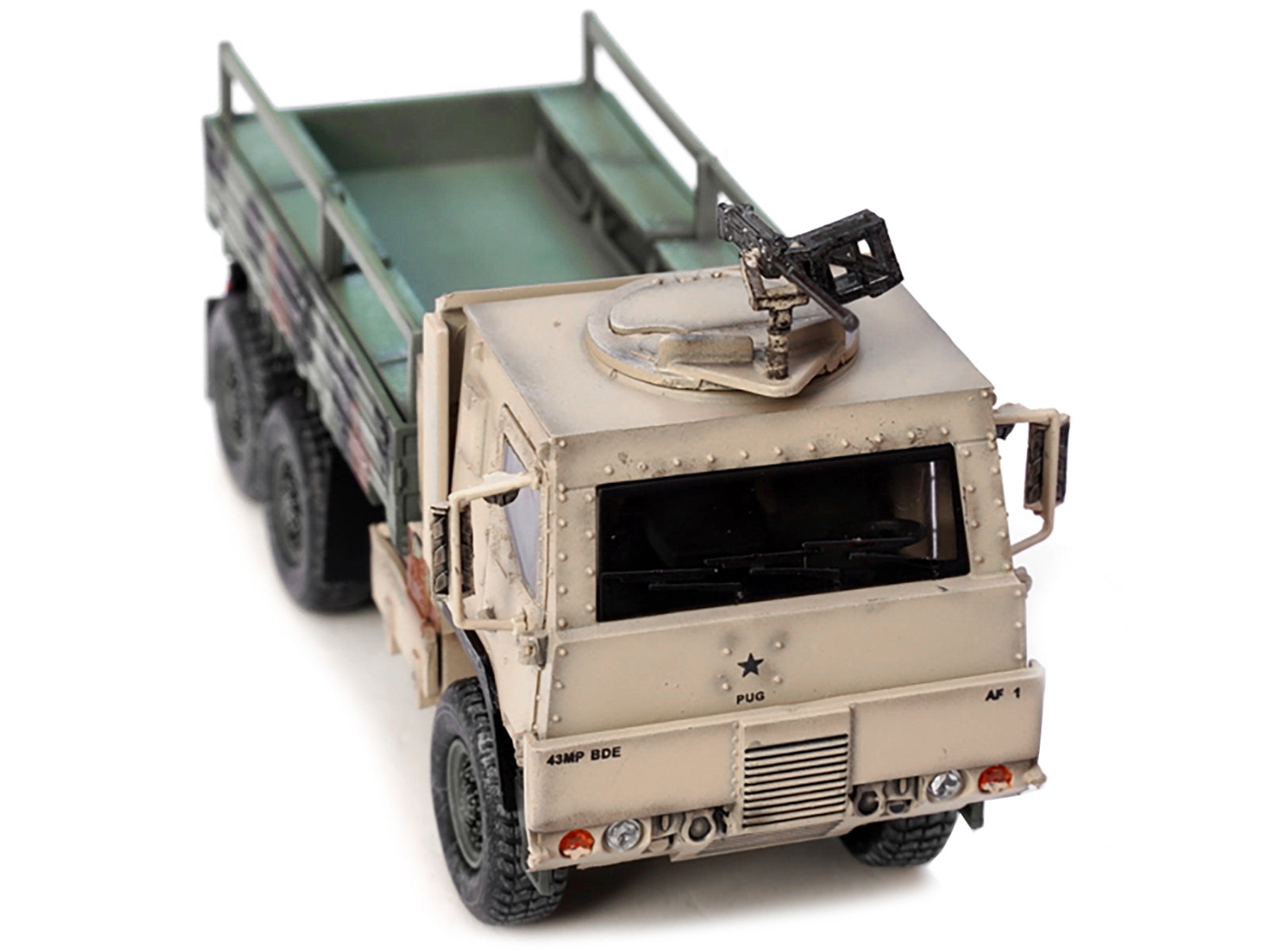 M1083 MTV (Medium Tactical Vehicle) Armored Cab Cargo Truck with Turret NATO Camouflage &quot;US Army&quot; &quot;Armor Premium&quot; Series 1/72 Diecast Model by Panzerkampf