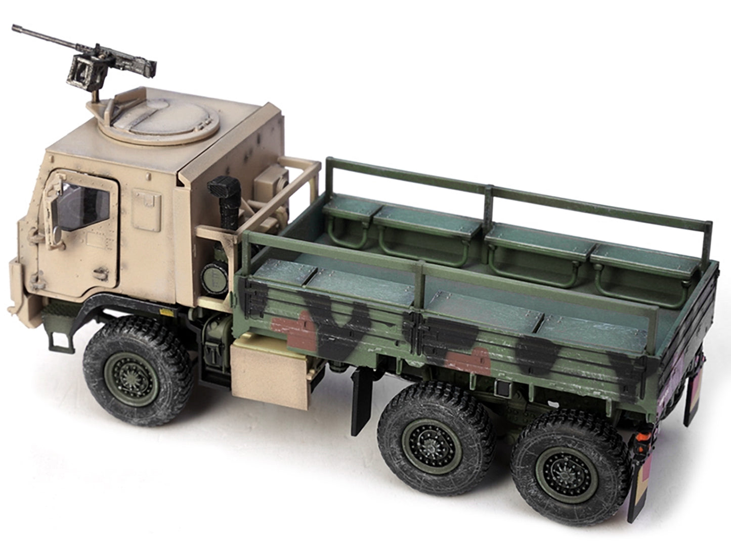 M1083 MTV (Medium Tactical Vehicle) Armored Cab Cargo Truck with Turret NATO Camouflage &quot;US Army&quot; &quot;Armor Premium&quot; Series 1/72 Diecast Model by Panzerkampf