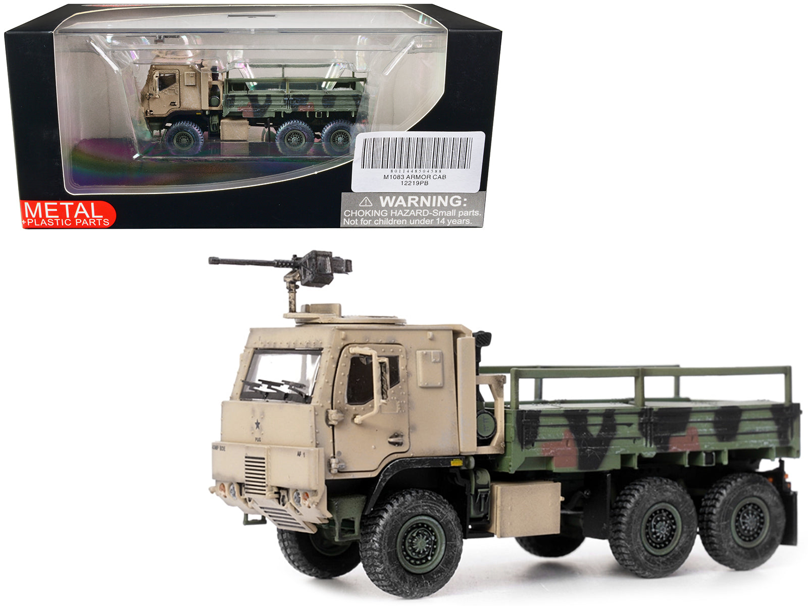 M1083 MTV (Medium Tactical Vehicle) Armored Cab Cargo Truck with Turret NATO Camouflage &quot;US Army&quot; &quot;Armor Premium&quot; Series 1/72 Diecast Model by Panzerkampf