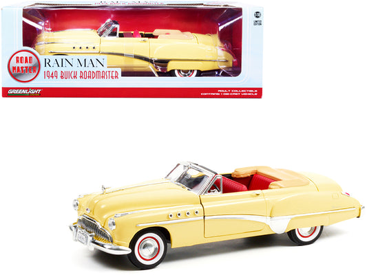 1949 Buick Roadmaster Convertible (Charlie Babbitt's) Yellow with Red Interior &quot;Rain Man&quot; (1988) Movie 1/18 Diecast Model Car by Greenlight
