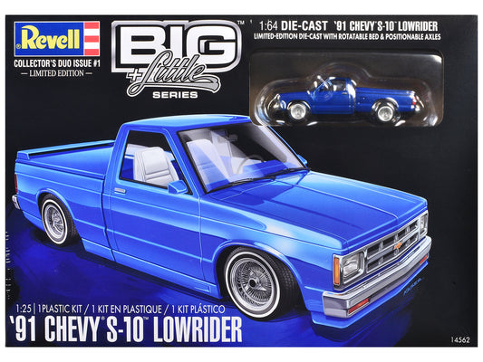 Level 4 Model Kit 1991 Chevrolet S-10 Lowrider Pickup Truck with 1/64 Diecast Version Included &quot;Big + Little Series&quot; 1/25 Scale Model by Revell