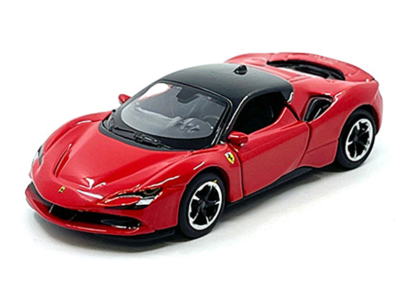 Ferrari SF90 Stradale Red with Black Top &quot;Speed Icons&quot; Series 1/64 Diecast Model Car by Maisto