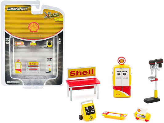 &quot;Shell Oil&quot; 6 piece Shop Tools Set &quot;Shop Tool Accessories&quot; Series 3 1/64 by Greenlight
