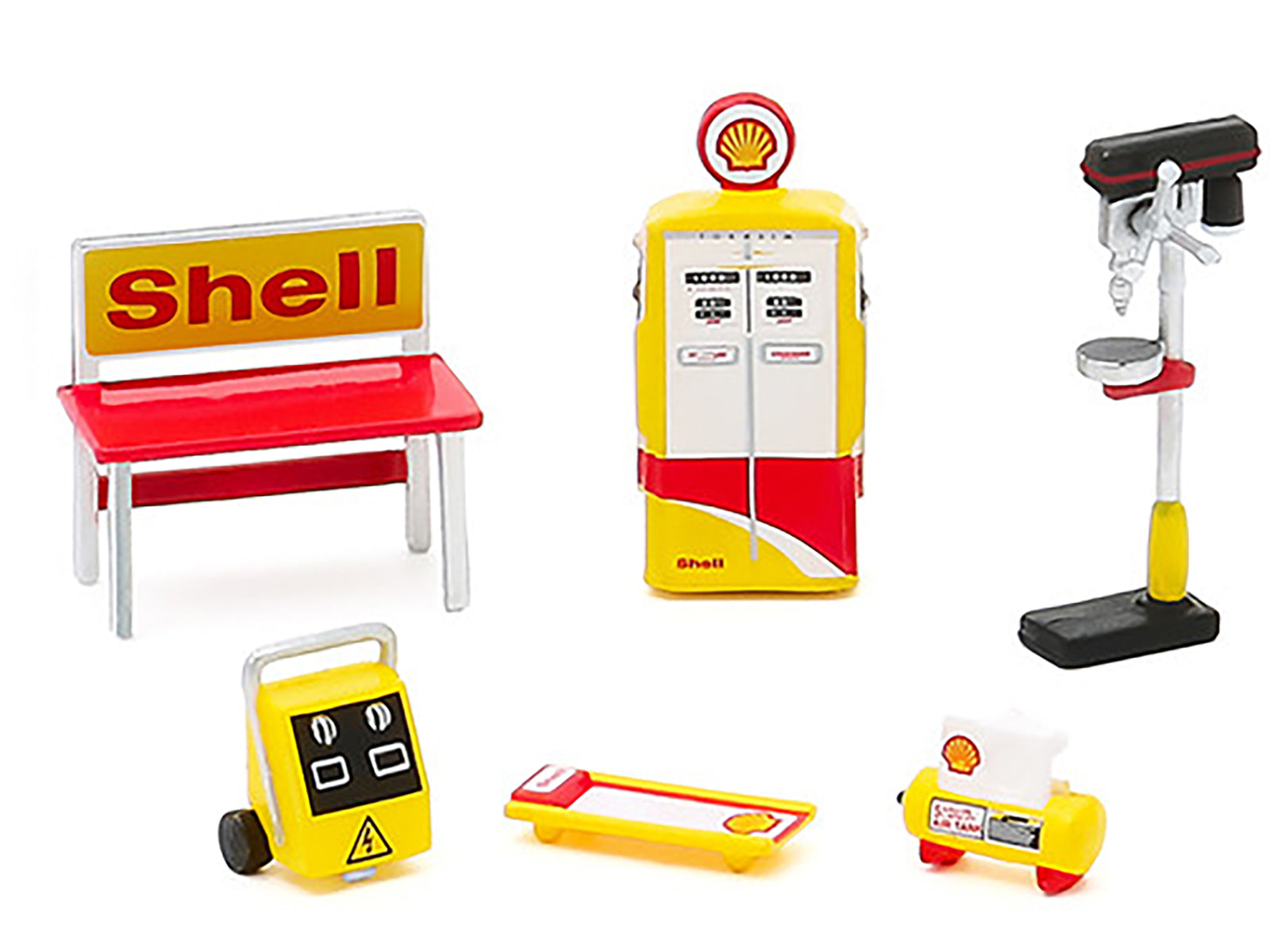 &quot;Shell Oil&quot; 6 piece Shop Tools Set &quot;Shop Tool Accessories&quot; Series 3 1/64 by Greenlight
