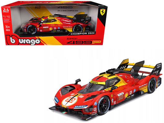 Ferrari 499P #50 Antonio Fuoco - Miguel Molina - Nicklas Nielsen &quot;Ferrari AF Corse&quot; Winner &quot;24 Hours of Le Mans&quot; (2024) &quot;Racing&quot; Series 1/18 Diecast Model Car by Bburago