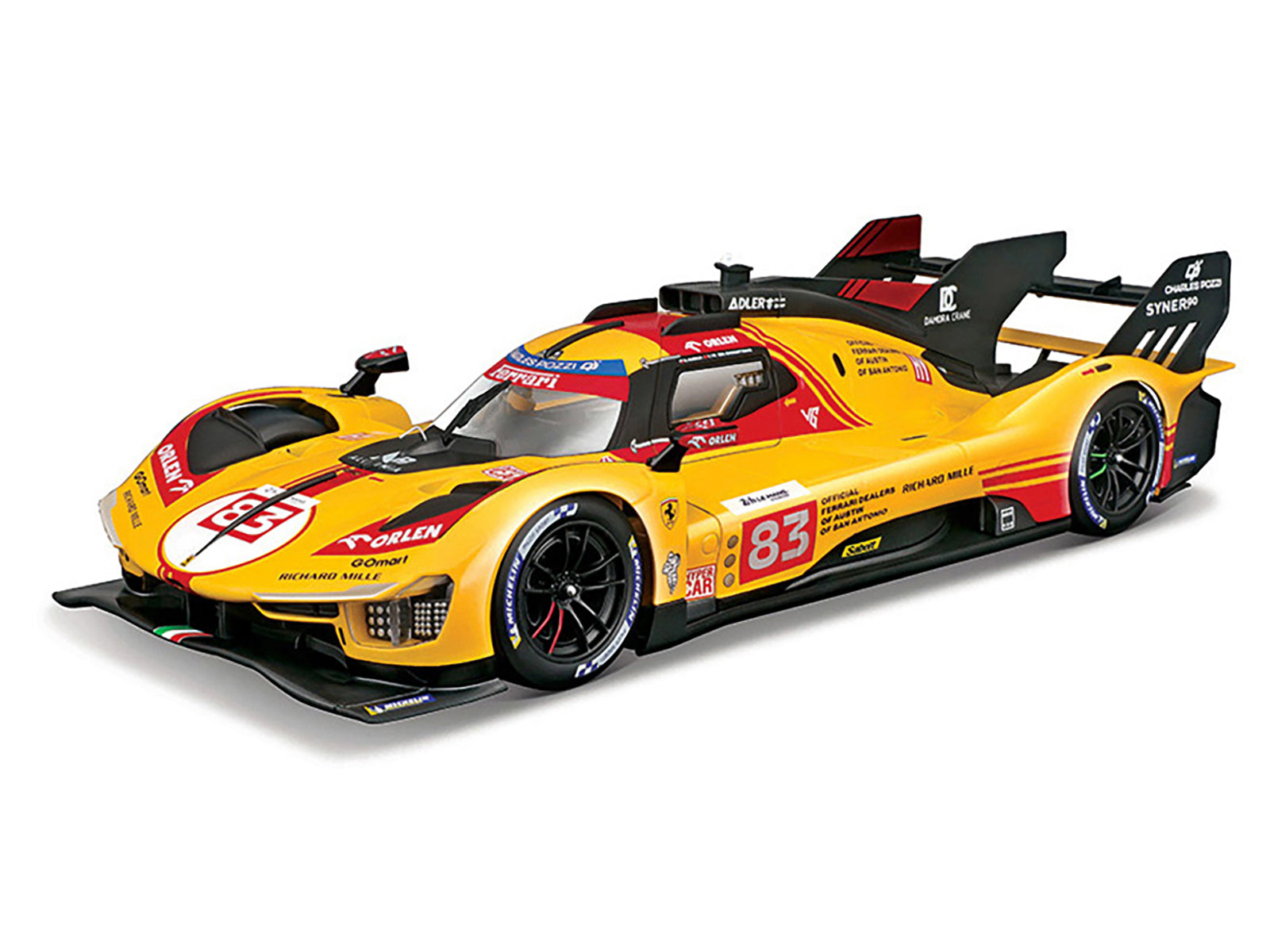 Ferrari 499P #83 Robert Kubica - Robert Shwartzman - Yifei Ye &quot;Ferrari AF Corse&quot; &quot;24 Hours of Le Mans&quot; (2024) &quot;Racing&quot; Series 1/18 Diecast Model Car by Bburago