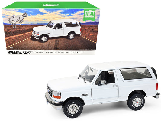 1993 Ford Bronco XLT Oxford White &quot;Artisan Collection&quot; 1/18 Diecast Model Car by Greenlight