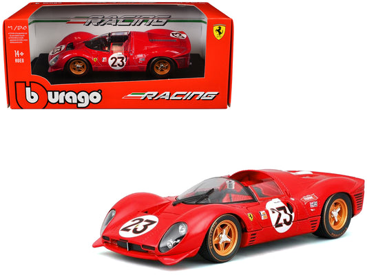 Ferrari 330 P4 #23 Lorenzo Bandini - Chris Amon &quot;Ferrari S.P.A.&quot; Winner &quot;24 Hours of Daytona&quot; (1967) &quot;Racing&quot; Series 1/24 Diecast Model Car by Bburago