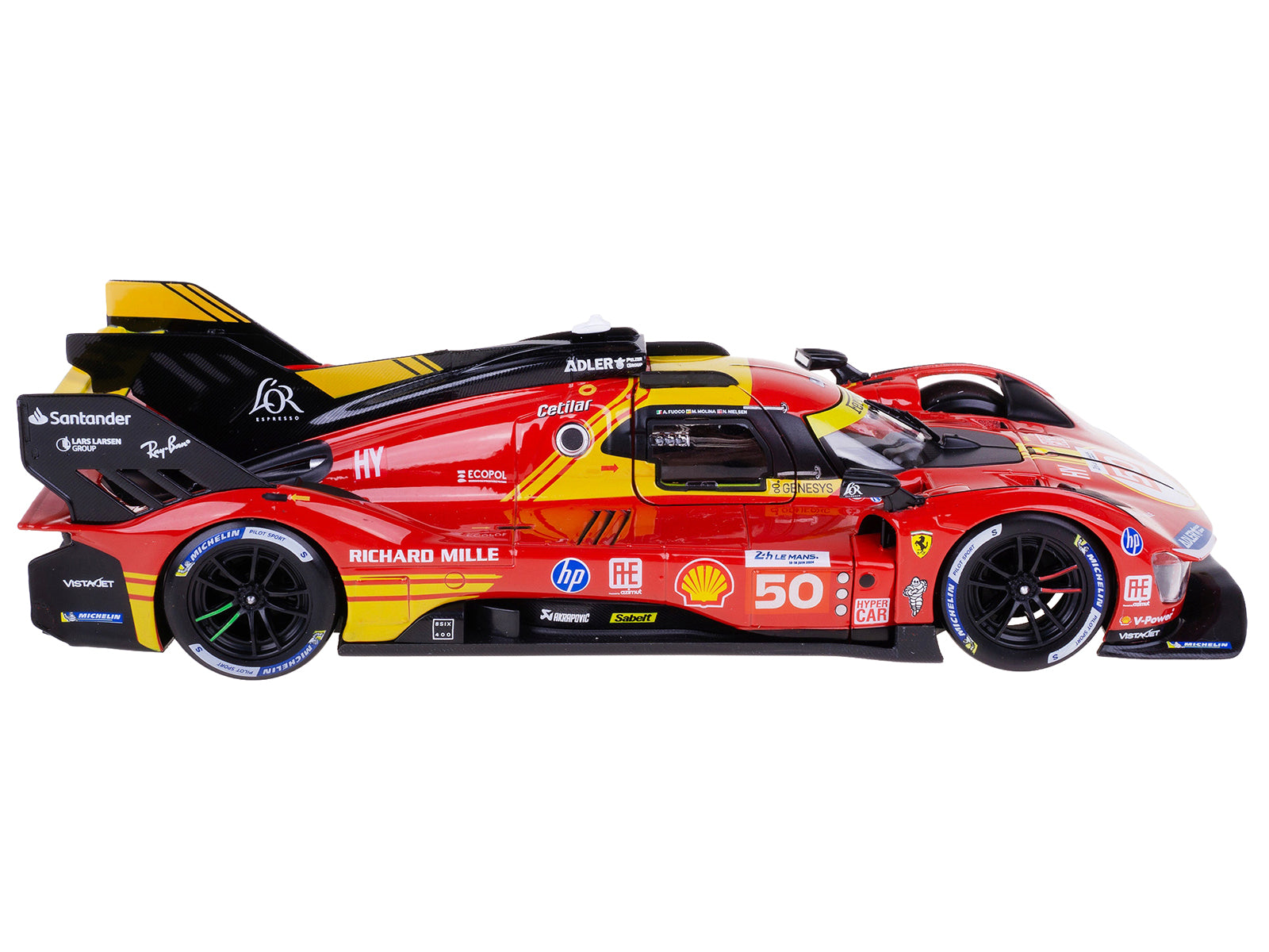 Ferrari 499P #50 Antonio Fuoco - Miguel Molina - Nicklas Nielsen &quot;Ferrari AF Corse&quot; Winner &quot;24 Hours of Le Mans&quot; (2024) &quot;Racing&quot; Series 1/24 Diecast Model Car by Bburago