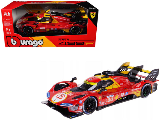 Ferrari 499P #50 Antonio Fuoco - Miguel Molina - Nicklas Nielsen &quot;Ferrari AF Corse&quot; Winner &quot;24 Hours of Le Mans&quot; (2024) &quot;Racing&quot; Series 1/24 Diecast Model Car by Bburago