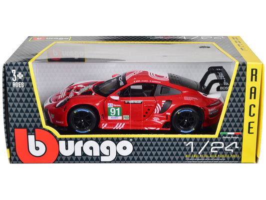 Porsche 911 RSR #91 Gianmaria Bruni - Richard Lietz - Frederic Makowiecki &quot;Porsche GT Team&quot; 24 Hours of Le Mans (2020) 1/24 Diecast Model Car by Bburago