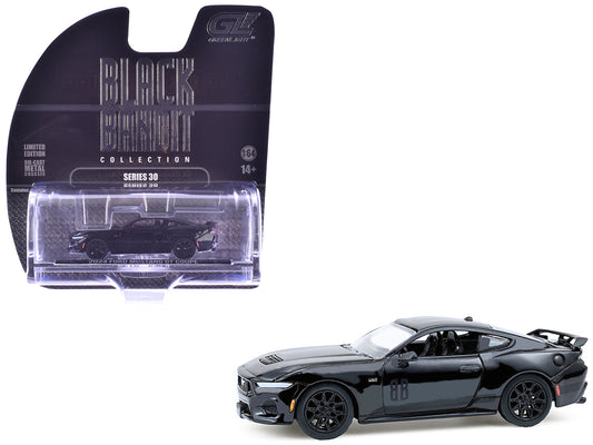 2024 Ford Mustang GT Coupe Black &quot;Black Bandit&quot; Series 30 1/64 Diecast Model Car by Greenlight