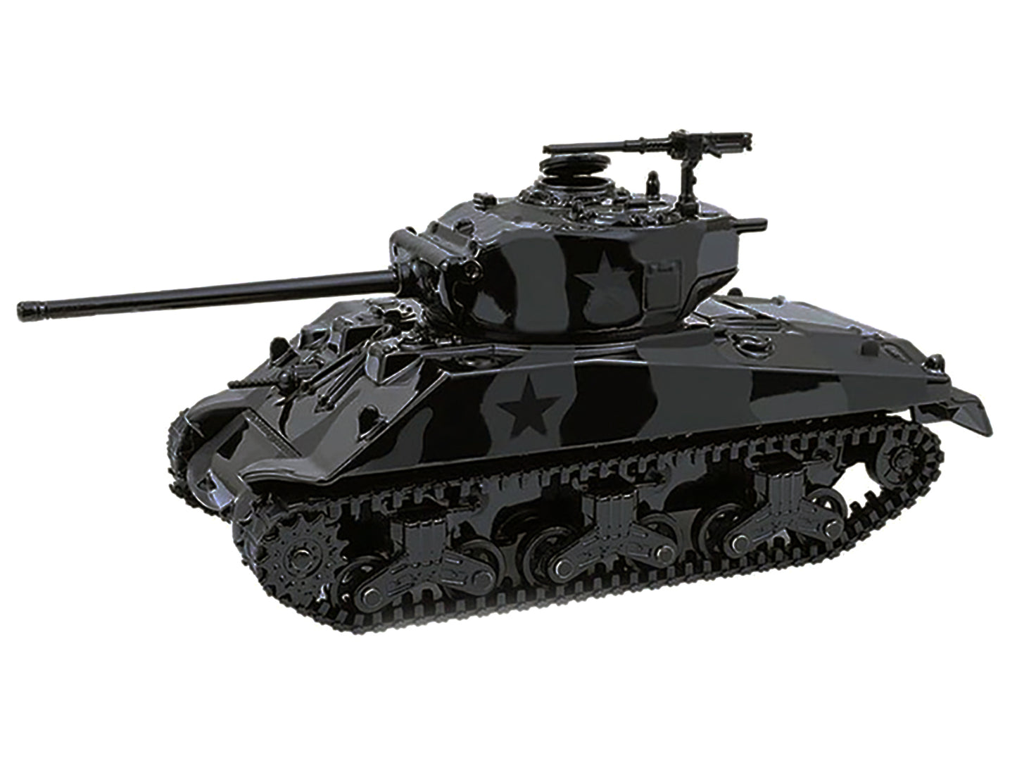 M4 Sherman 76 Long Barrell Tank Black Camouflage &quot;Black Bandit&quot; Series 30 1/64 Diecast Model Car by Greenlight