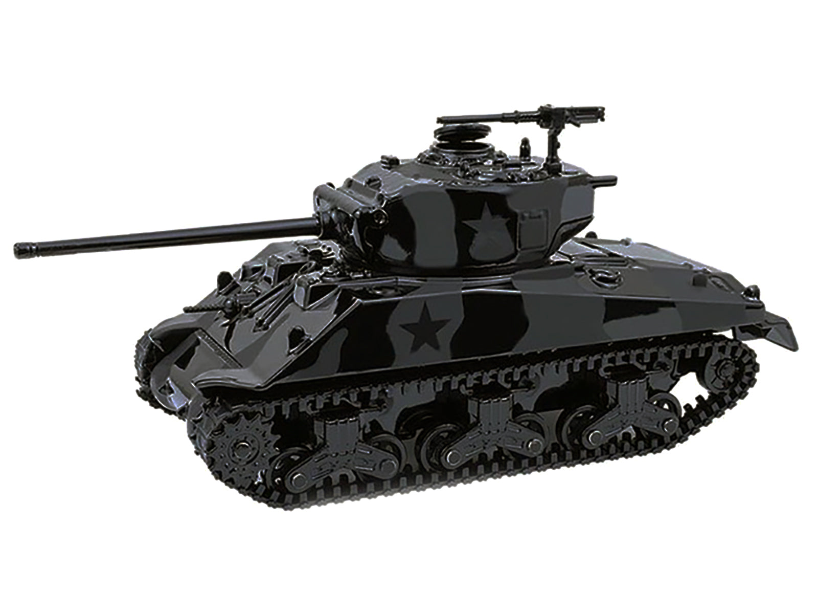 M4 Sherman 76 Long Barrell Tank Black Camouflage &quot;Black Bandit&quot; Series 30 1/64 Diecast Model Car by Greenlight