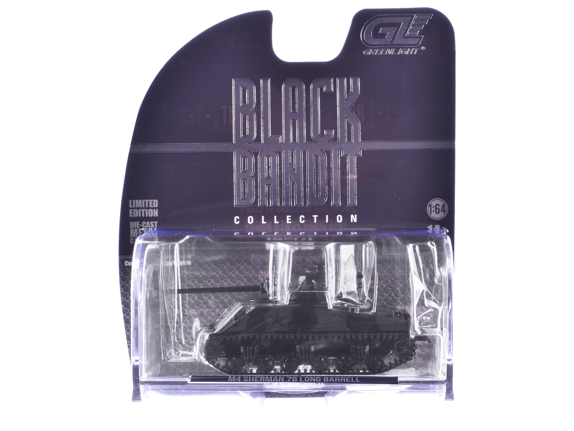 M4 Sherman 76 Long Barrell Tank Black Camouflage &quot;Black Bandit&quot; Series 30 1/64 Diecast Model Car by Greenlight
