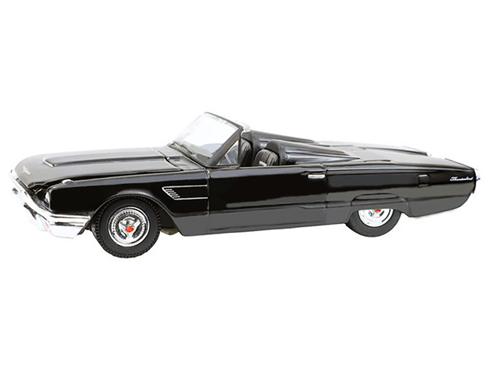 1965 Ford Thunderbird with Tonneau Cover Black &quot;Black Bandit&quot; Series 30 1/64 Diecast Model Car by Greenlight