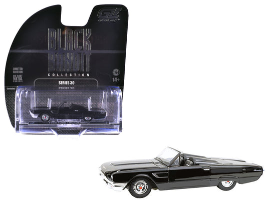 1965 Ford Thunderbird with Tonneau Cover Black &quot;Black Bandit&quot; Series 30 1/64 Diecast Model Car by Greenlight