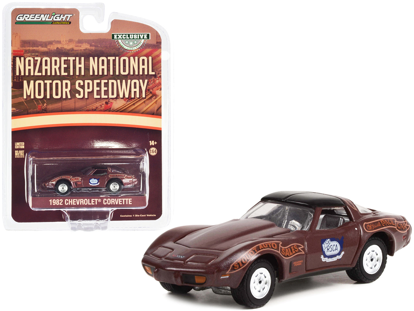 1982 Chevrolet Corvette Nazareth National Motor Speedway Official Pace Car &quot;Hobby Exclusive&quot; Series 1/64 Diecast Model Car by Greenlight