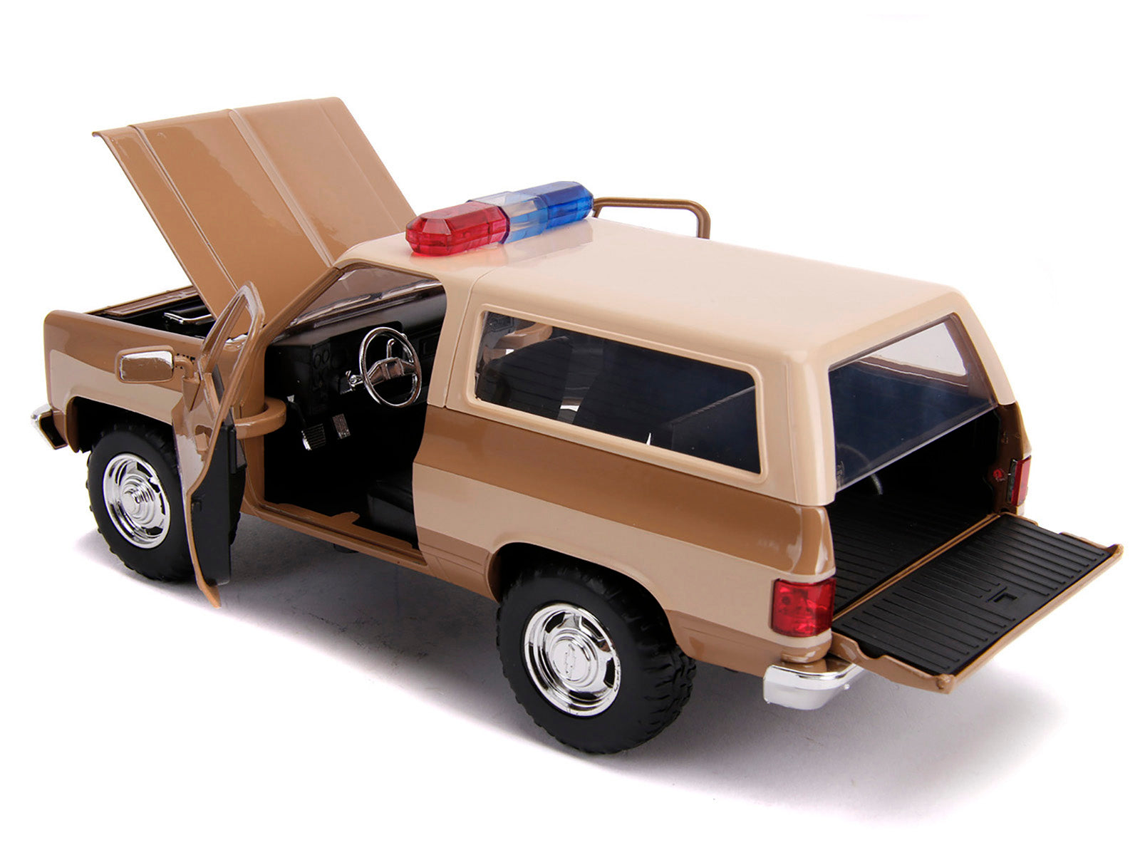 Hopper's Chevrolet Blazer with Police Badge &quot;Hawkins Police Dept.&quot; &quot;Stranger Things&quot; (2016) TV Series 1/24 Diecast Model Car by Jada