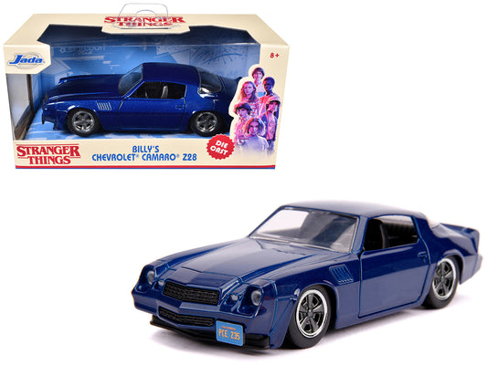Billy's Chevrolet Camaro Z28 Metallic Dark Blue &quot;Stranger Things&quot; (2016) TV Series &quot;Hollywood Rides&quot; 1/32 Diecast Model Car by Jada