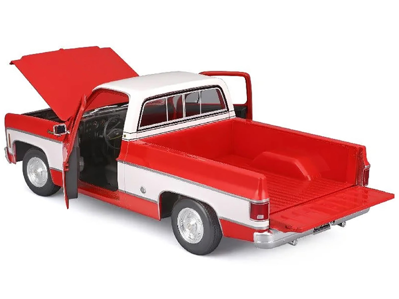 1974 Chevrolet C10 Cheyenne Super Pickup Truck Red and White &quot;Special Edition&quot; Series 1/18 Diecast Model Car by Maisto