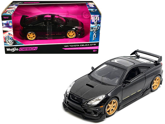 Toyota Celica GT-S Black with Carbon Hood and Sunroof &quot;Maisto Design Tokyo Mod&quot; Series 1/24 Diecast Model Car by Maisto