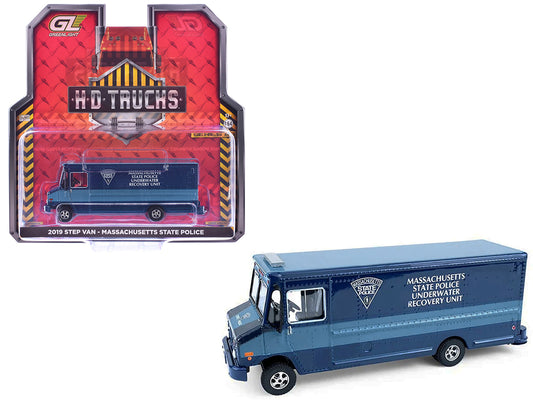 2019 Step Van &quot;Massachusetts State Police Underwater Recovery Unit&quot; Blue Two-Tone &quot;H.D. Trucks&quot; Series 26 1/64 Diecast Model Car by Greenlight