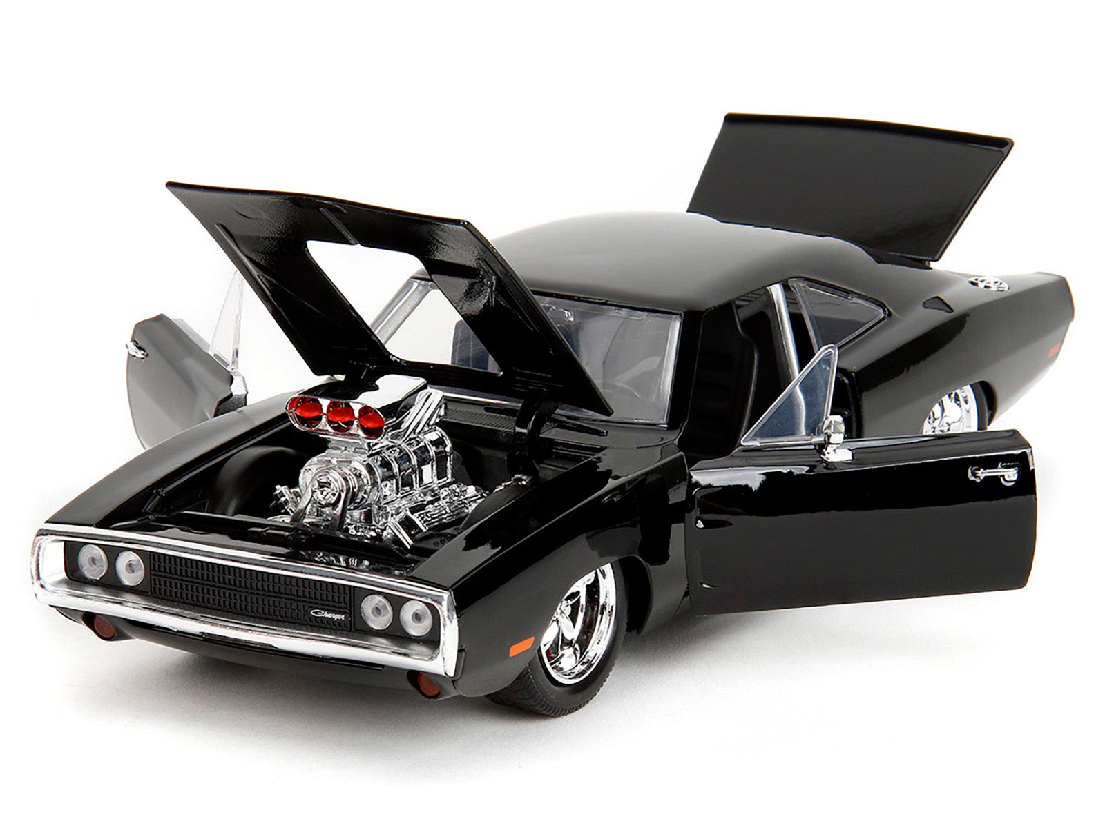 1970 Dodge Charger Black with Race Interior &quot;Fast & Furious&quot; Movie 1/24 Diecast Model Car by Jada