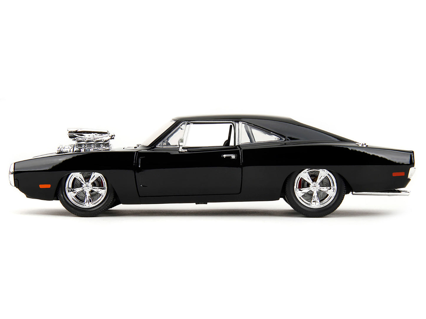 1970 Dodge Charger Black with Race Interior &quot;Fast & Furious&quot; Movie 1/24 Diecast Model Car by Jada