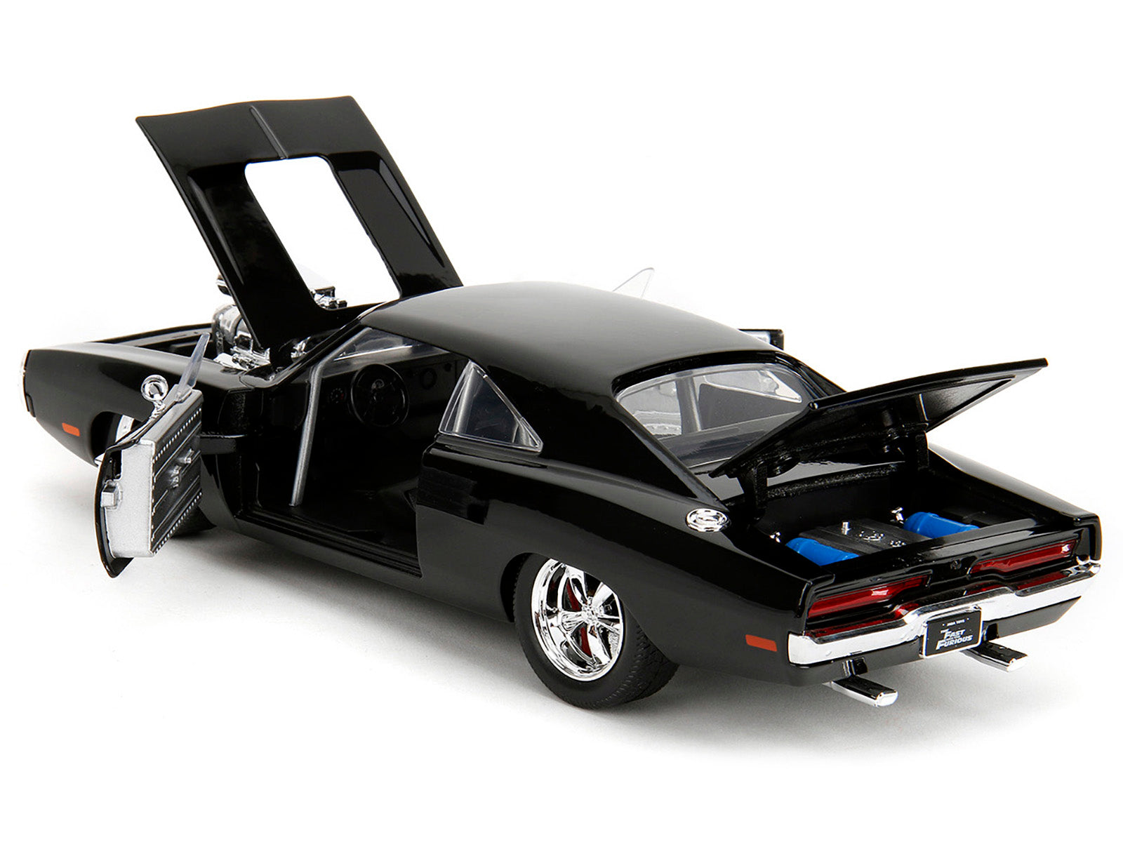 1970 Dodge Charger Black with Race Interior &quot;Fast & Furious&quot; Movie 1/24 Diecast Model Car by Jada