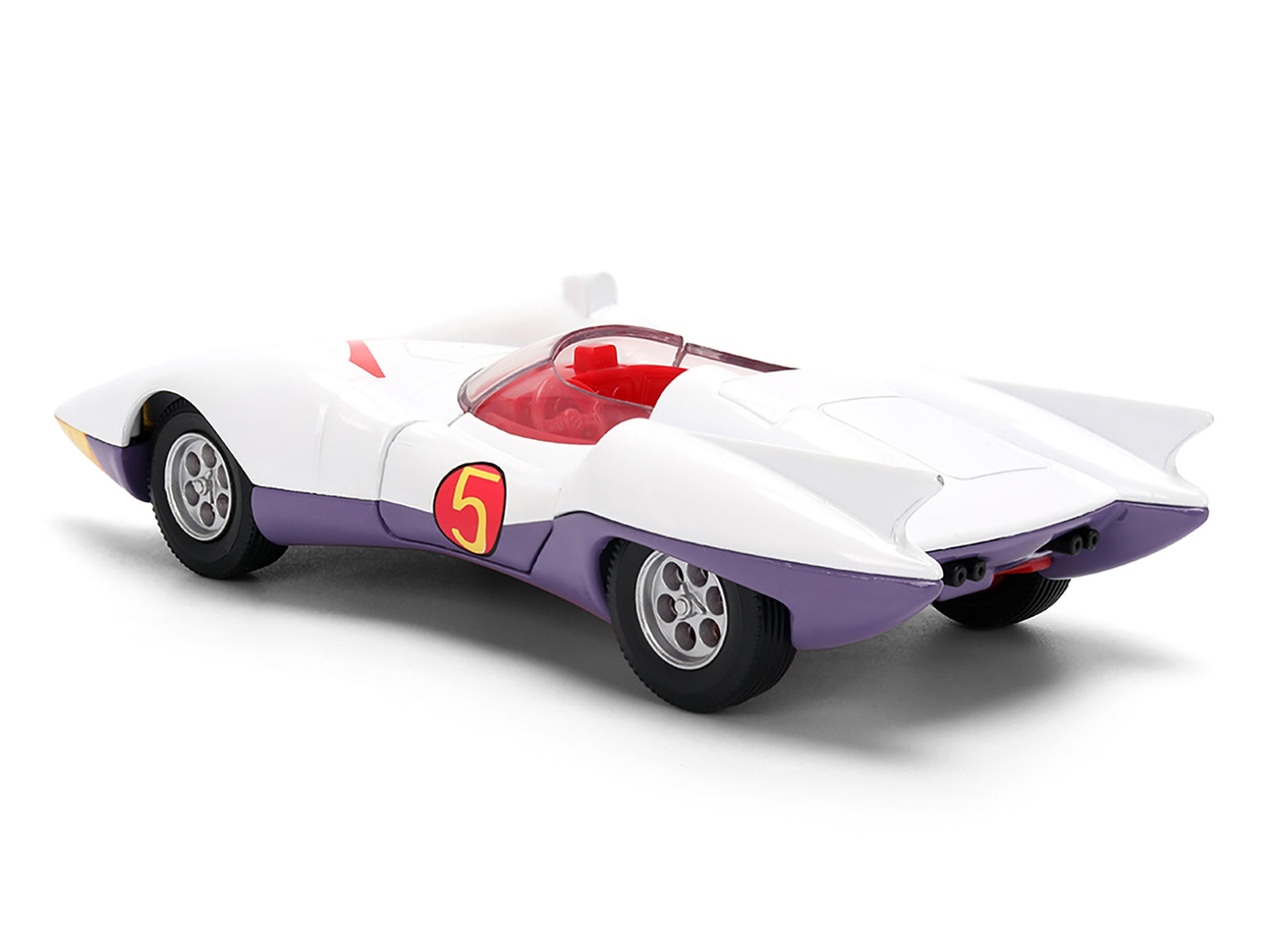 Mach 5 White with Red Stripes and Interior &quot;Speed Racer&quot; (1967) TV Series &quot;Anime Hollywood Rides&quot; Series 1/32 Diecast Model Car by Jada