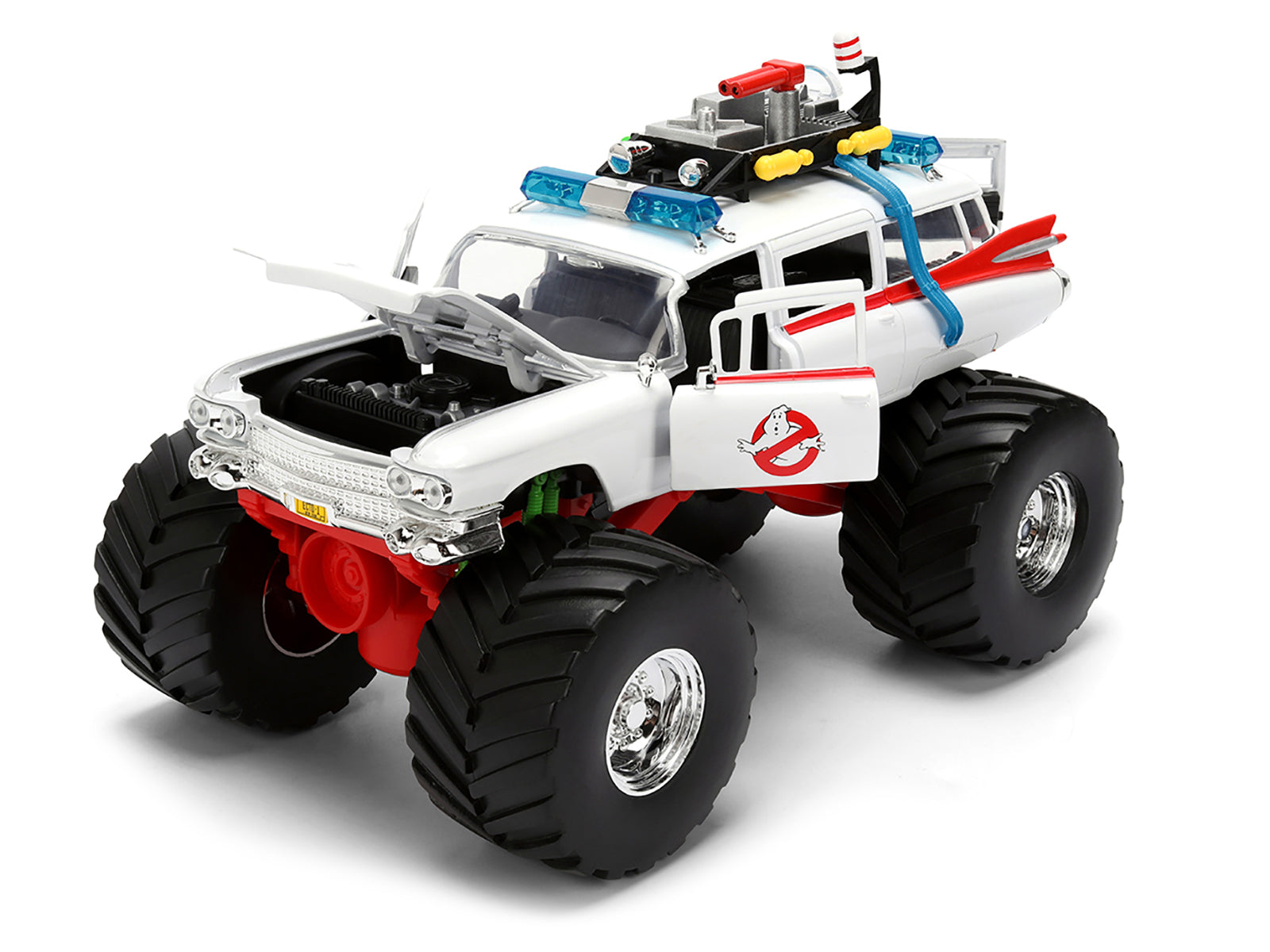 1959 Cadillac Ambulance Ecto-1 &quot;Ghostbusters&quot; (1984) Movie Monster Truck Version &quot;Hollywood Rides&quot; Series 1/24 Diecast Model Car by Jada