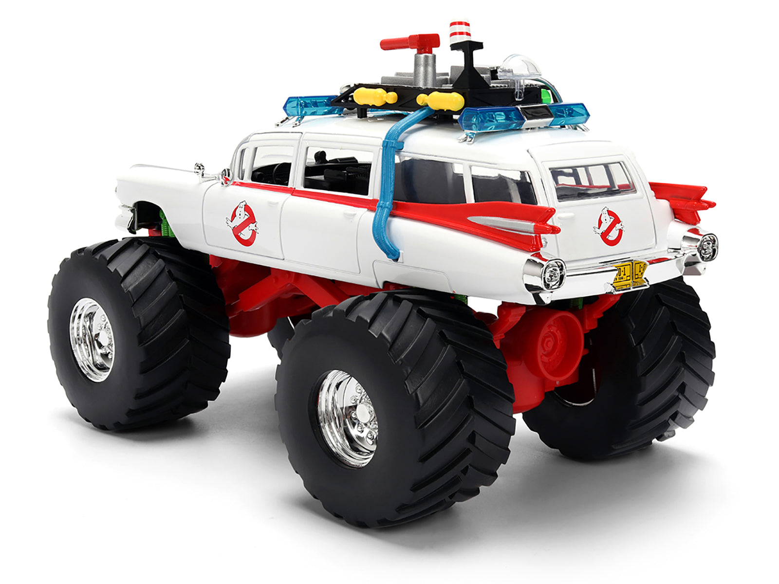 1959 Cadillac Ambulance Ecto-1 &quot;Ghostbusters&quot; (1984) Movie Monster Truck Version &quot;Hollywood Rides&quot; Series 1/24 Diecast Model Car by Jada