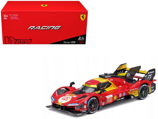 Ferrari 499P #50 Antonio Fuoco - Miguel Molina - Nicklas Nielsen &quot;Ferrari AF Corse&quot; Winner &quot;24 Hours of Le Mans&quot; (2024) &quot;Racing&quot; Series 1/43 Diecast Model Car by Bburago