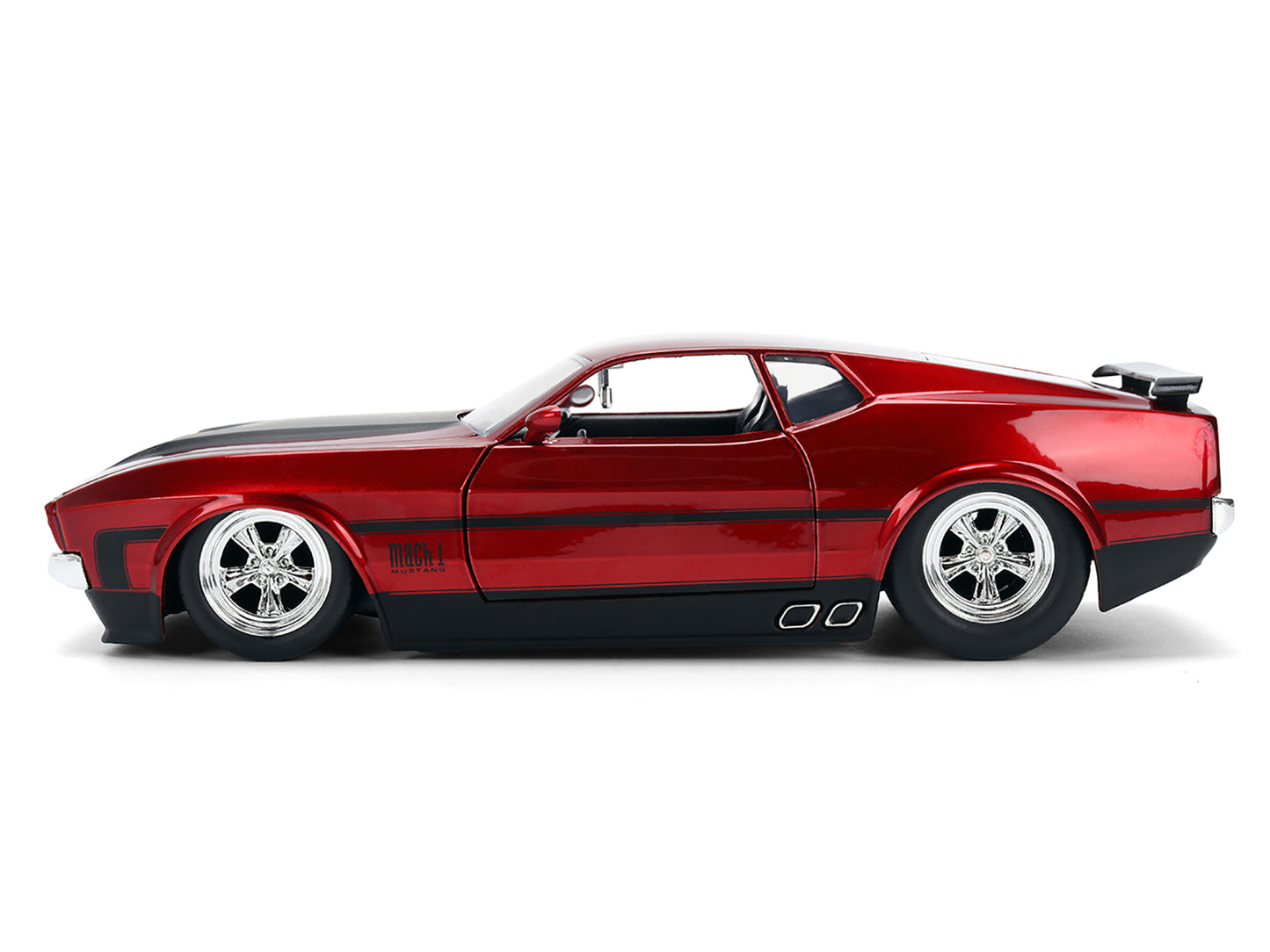 1973 Ford Mustang Mach 1 Red Metallic with Matt Black Hood and Black Stripes &quot;Bigtime Muscle&quot; Series 1/24 Diecast Model Car by Jada