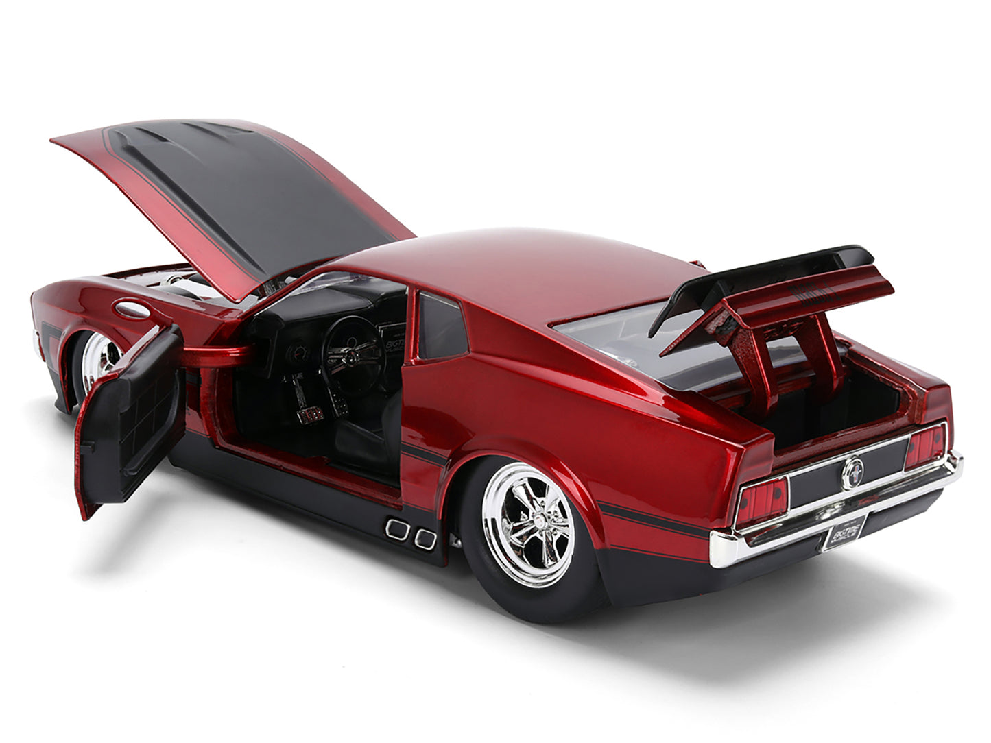 1973 Ford Mustang Mach 1 Red Metallic with Matt Black Hood and Black Stripes &quot;Bigtime Muscle&quot; Series 1/24 Diecast Model Car by Jada