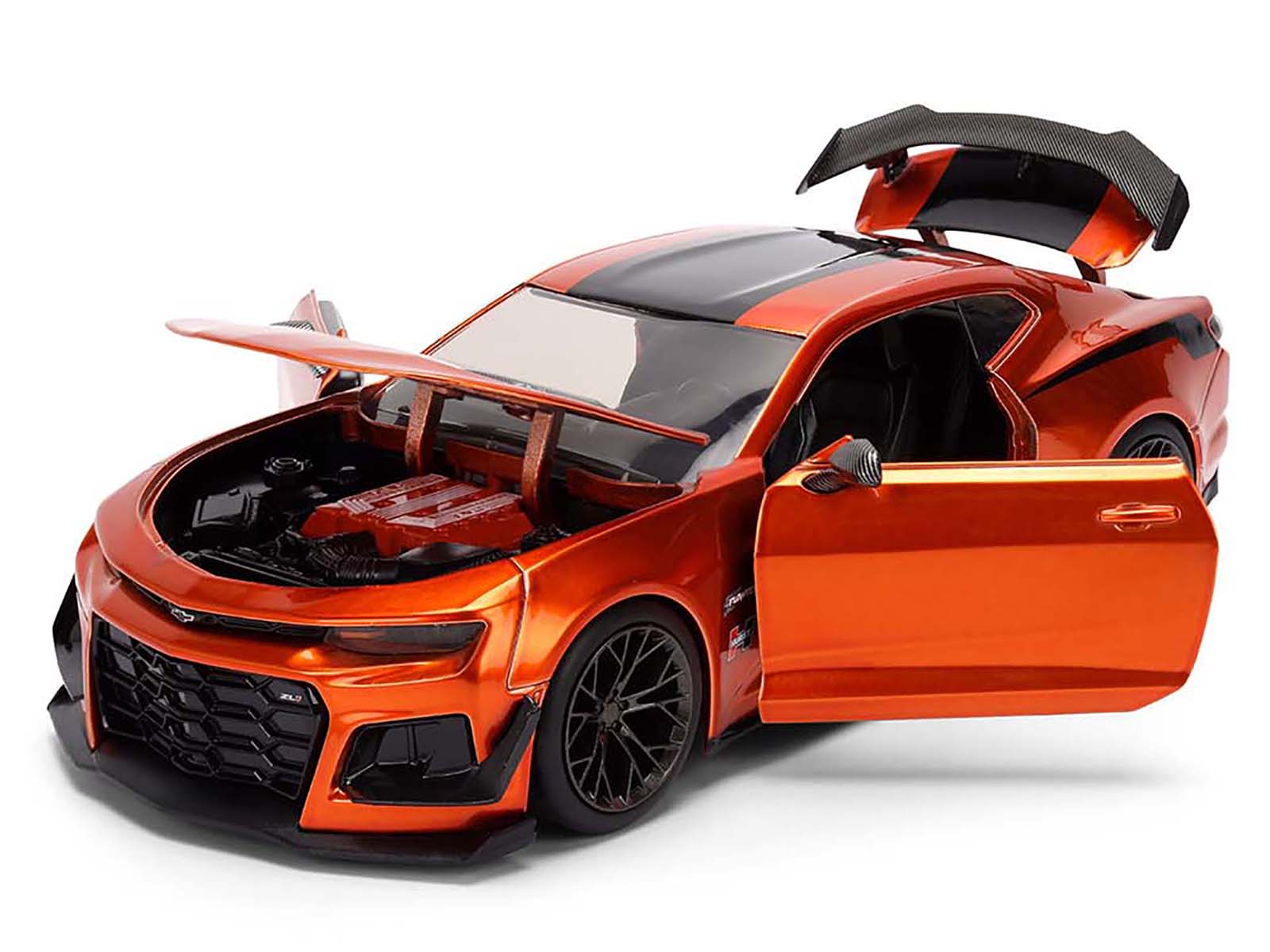 2024 Chevrolet Camaro ZL1 1LE Orange Metallic with Black Stripes &quot;Bigtime Muscle&quot; Series 1/24 Diecast Model Car by Jada