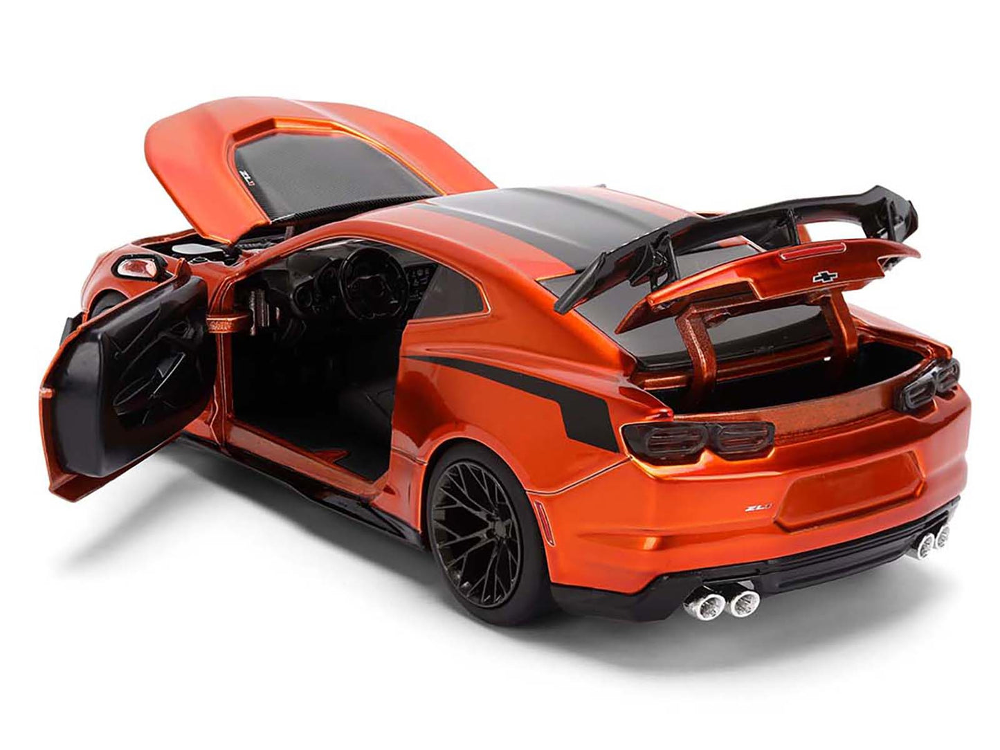 2024 Chevrolet Camaro ZL1 1LE Orange Metallic with Black Stripes &quot;Bigtime Muscle&quot; Series 1/24 Diecast Model Car by Jada