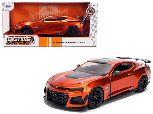 2024 Chevrolet Camaro ZL1 1LE Orange Metallic with Black Stripes &quot;Bigtime Muscle&quot; Series 1/24 Diecast Model Car by Jada
