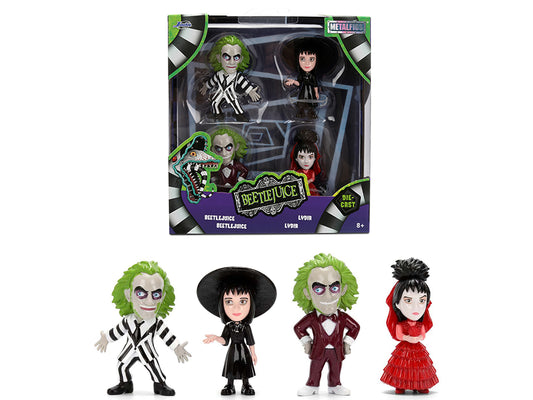 Set of 4 Diecast Figures &quot;Beetlejuice&quot; (1988) Movie &quot;Metalfigs&quot; Series by Jada