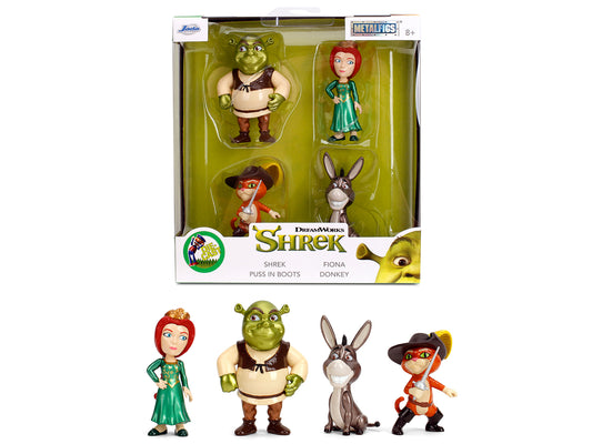 Set of 4 Diecast Figures &quot;Shrek&quot; (2001) Movie &quot;Metalfigs&quot; Series by Jada