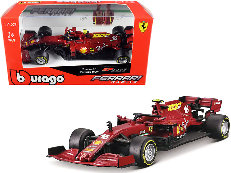 Ferrari SF1000 #16 Charles Leclerc Tuscan GP Formula One F1 (2020) &quot;Ferrari's 1000th Race&quot; 1/43 Diecast Model Car by Bburago