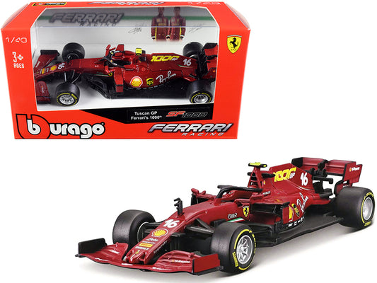 Ferrari SF1000 #16 Charles Leclerc Tuscan GP Formula One F1 (2020) &quot;Ferrari's 1000th Race&quot; 1/43 Diecast Model Car by Bburago